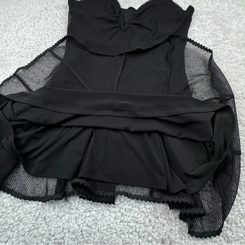 Revolve NBD Aida Dress in Black. Romantic Plunge Low Cut Neck Mini Dress. Large - Picture 5 of 14